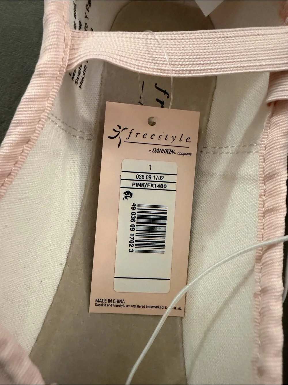 Danskin Light Pink Freestyle Ballet Flat with Elastic Strap